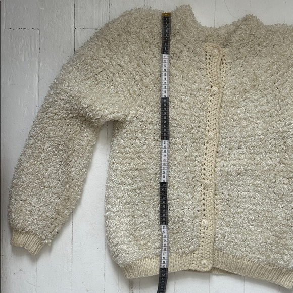 Vintage Cream Textured Cardigan - Picture 9 of 12